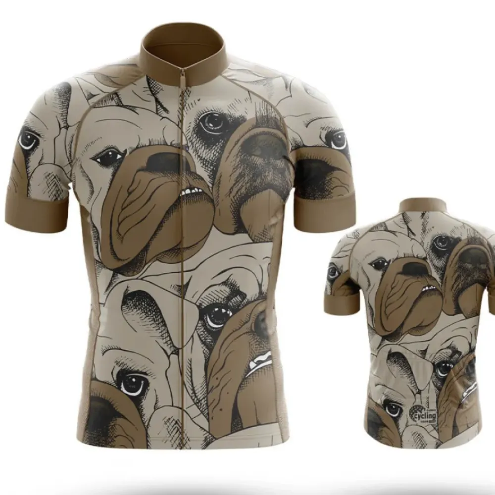 Bulldog Cycling Kit Short Sleeve Jersey Brown/Tan/Beige