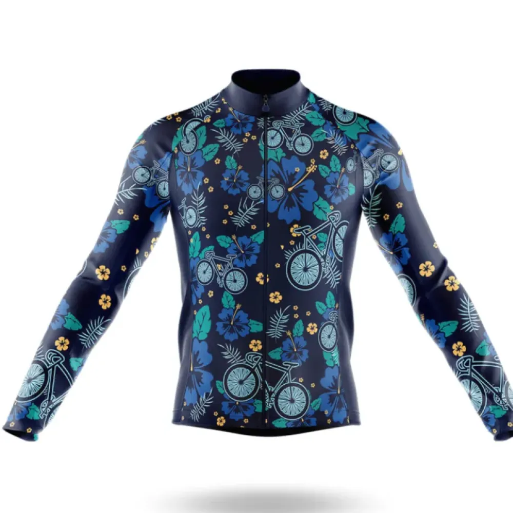 ALOHA V1 Floral Bicycle Navy/Gold/Teal