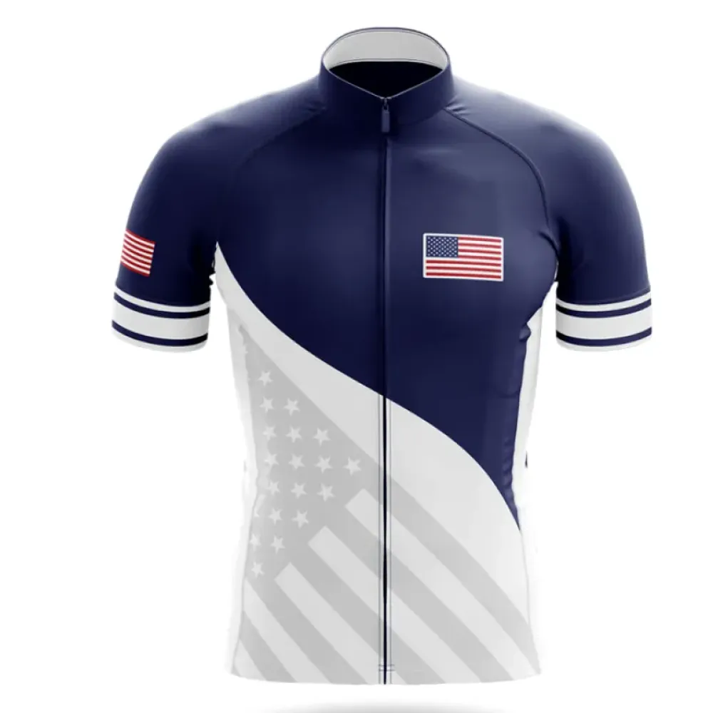 USA S4 Cycling Jersey Navy/White/Grey