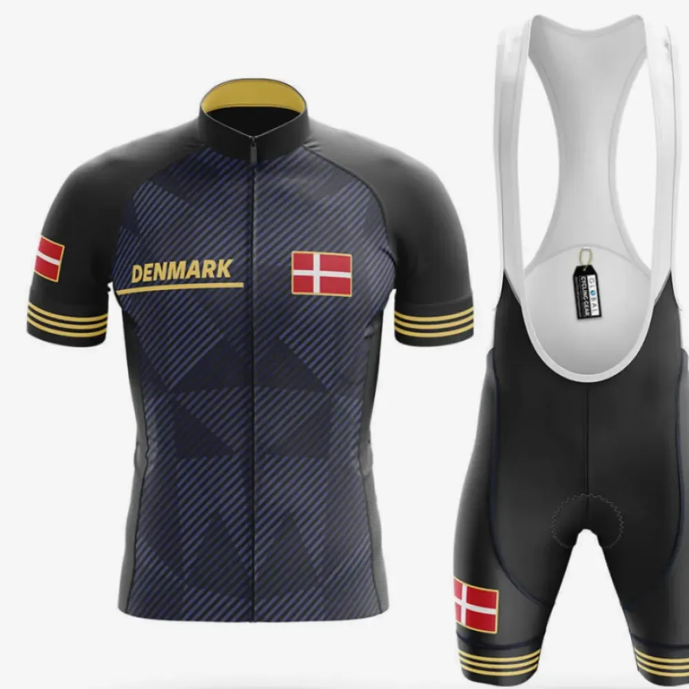Denmark S2 Cycling Kit Full Set Navy/Gold/White