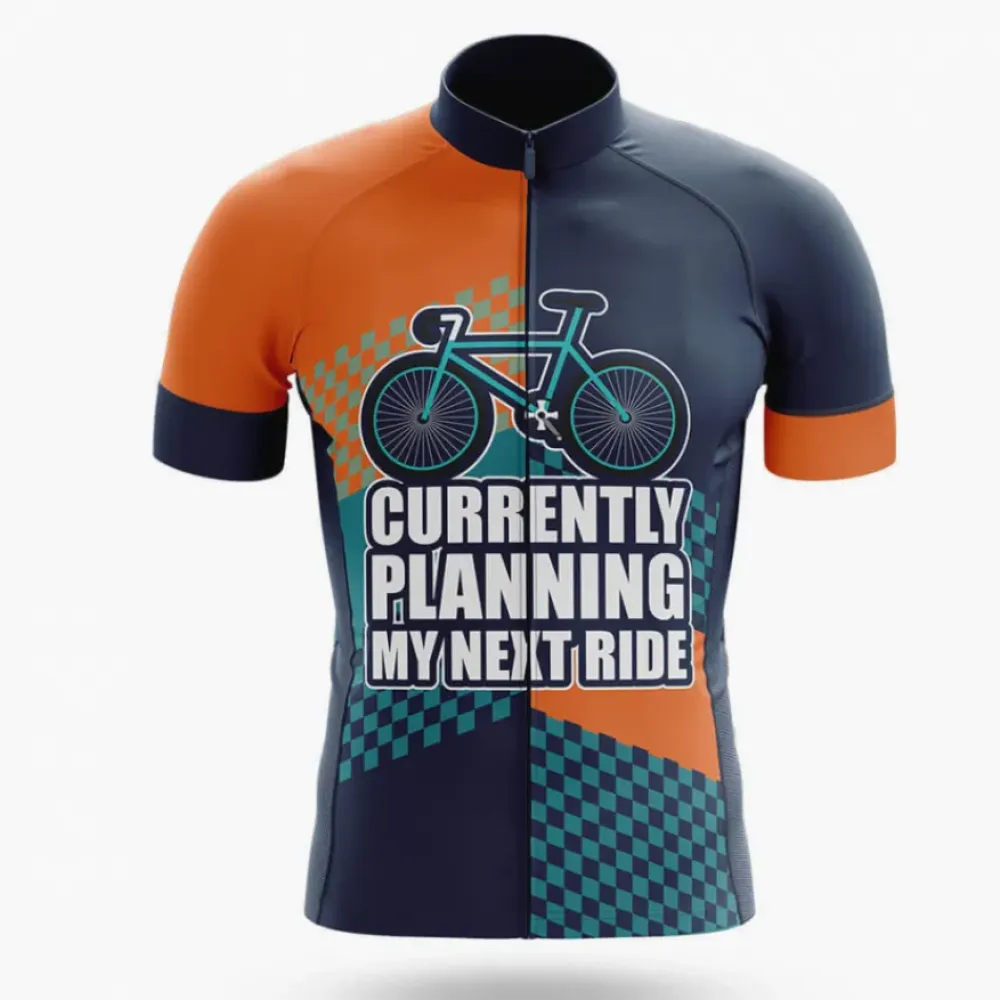 My Next Ride Cycling Jersey Currently Planning Orange/Navy/Teal