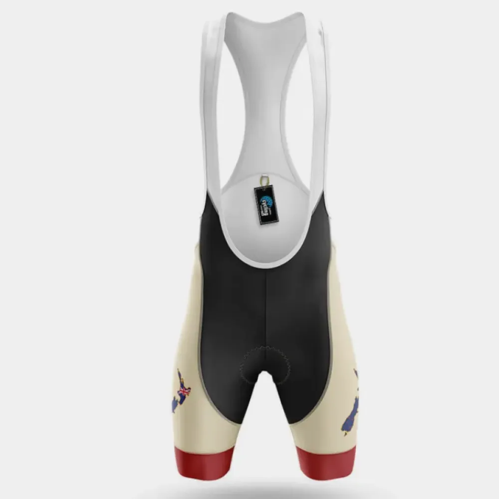 New Zealand Riding Club Cycling Bibs Unique Design Black/Beige/Burgundy