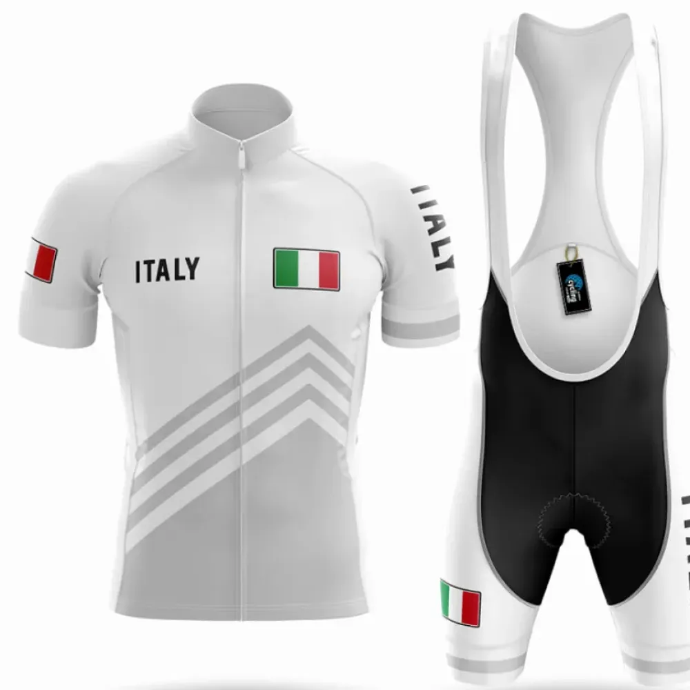 Italy S5 Cycling Kit Full Set White/Grey/Black