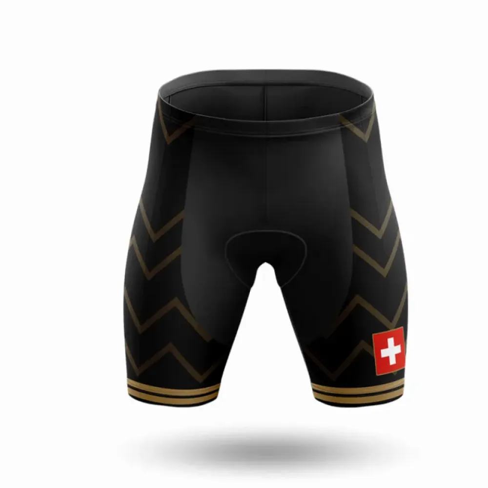 Switzerland Women V17 Cycling Shorts Black/Gold/Red