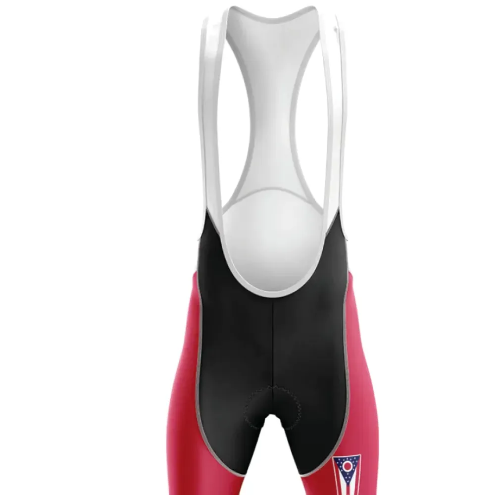 Ohio Men's Cycling Bibs Comfortable Red/Black/White