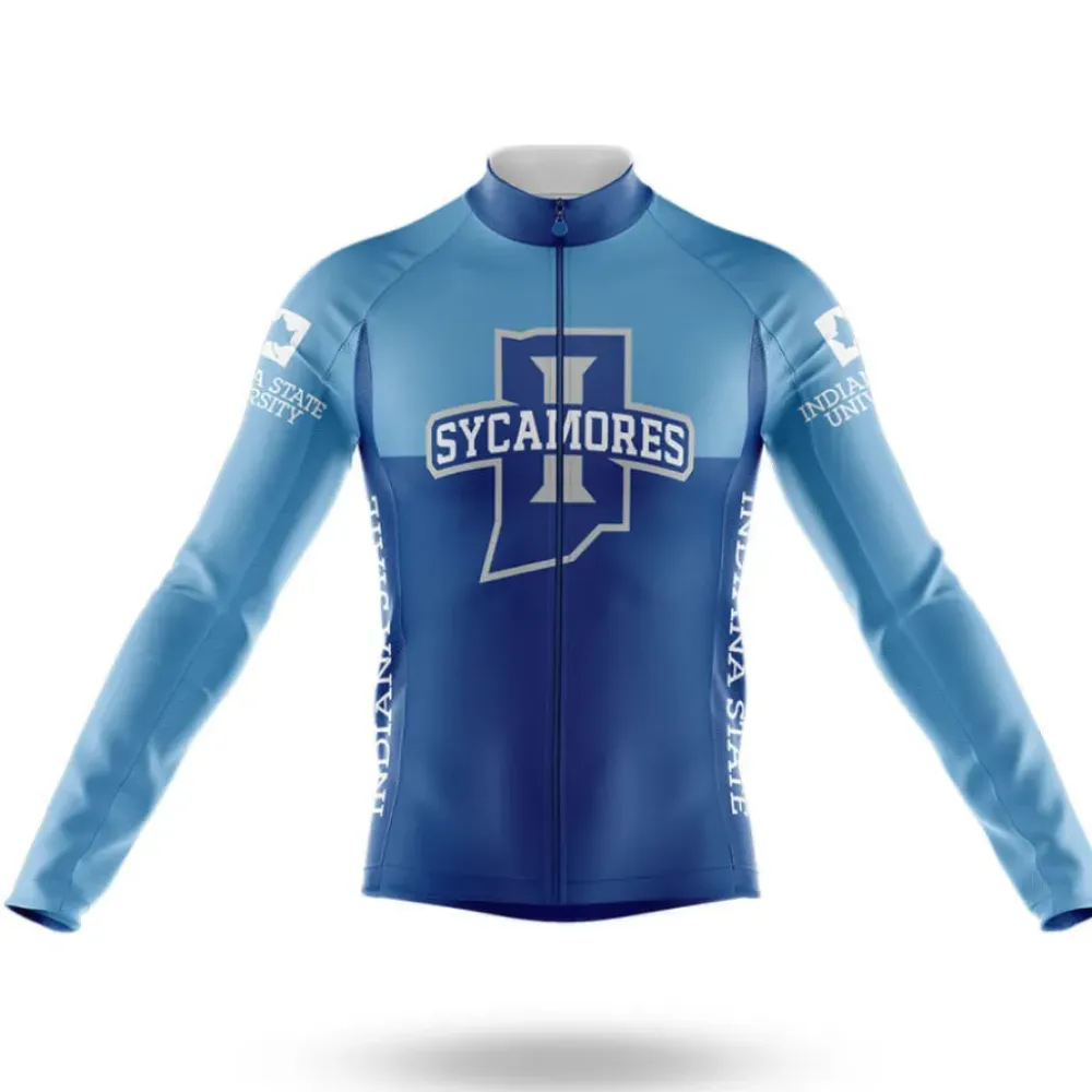 Indiana State University Long Sleeve Cycling Jersey Ver.2 Blue/White/Navy