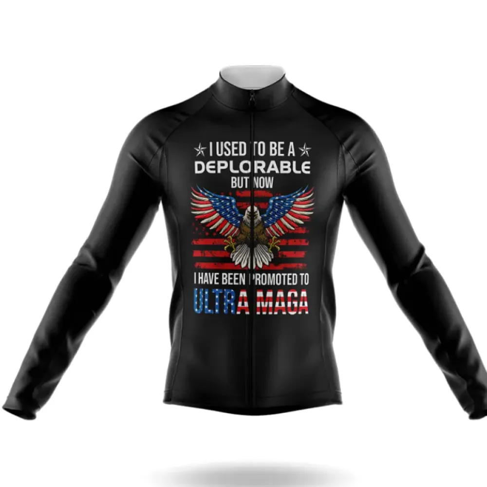 Ultra M-A-G-A Long Sleeve Cycling Jersey American Pride Black/Red/Blue
