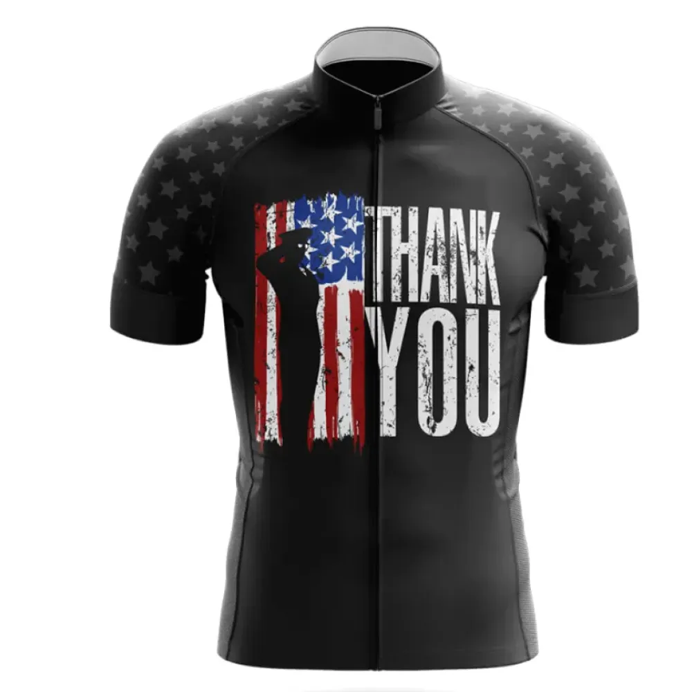 Veterans Cycling Jersey Thank You Black/Red/White