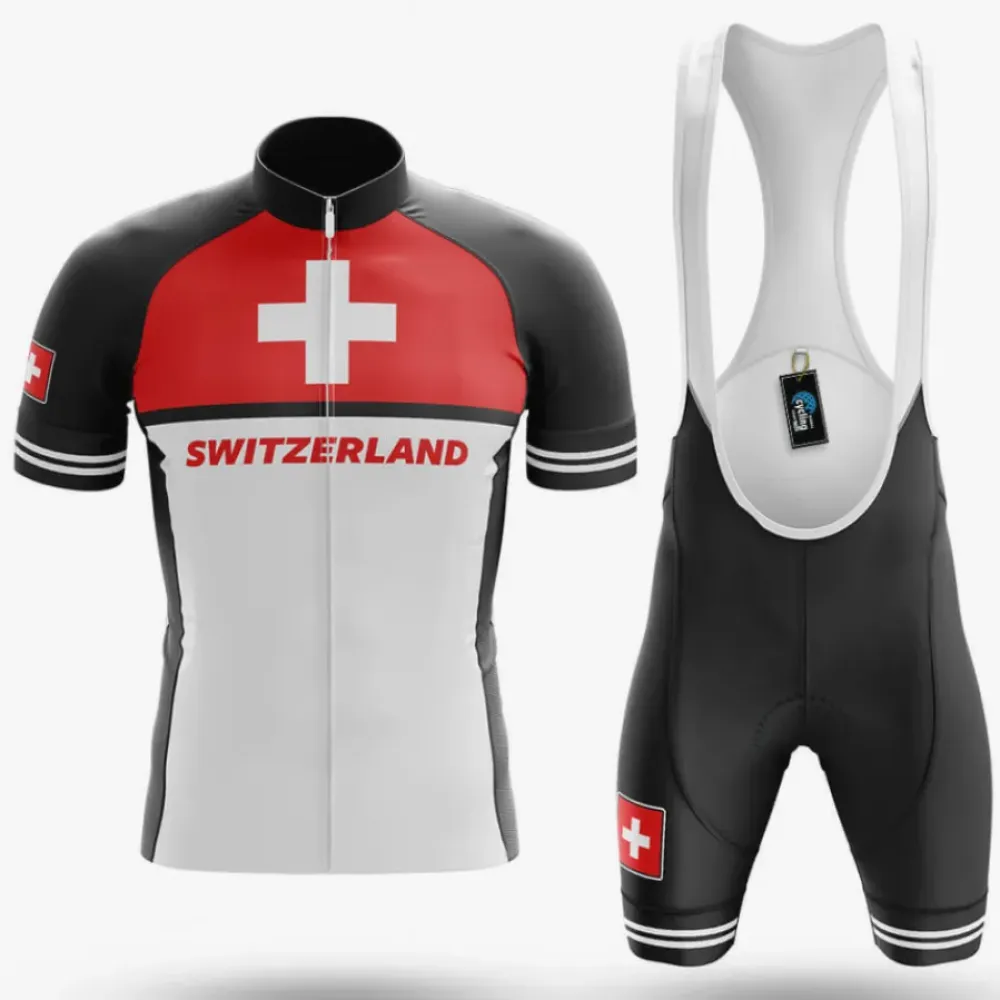 Switzerland S7 Cycling Kit Black/Red/White