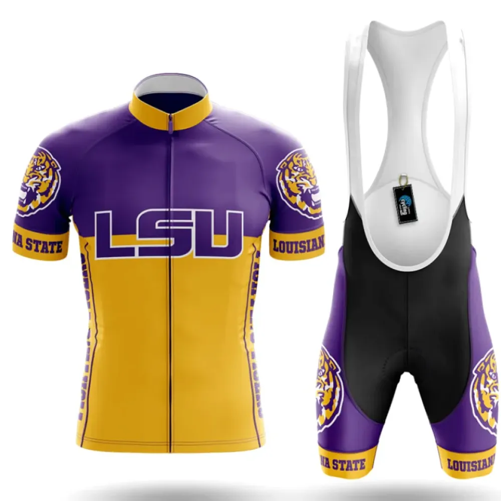 Louisiana State University Cycling Kit Full Set Ver.2 Purple/Gold/White