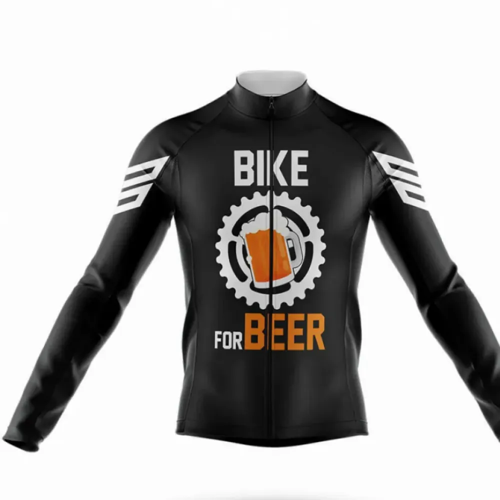 Bike For Beer Black Long Sleeve Cycling Jersey Ver.3 'Colorful'