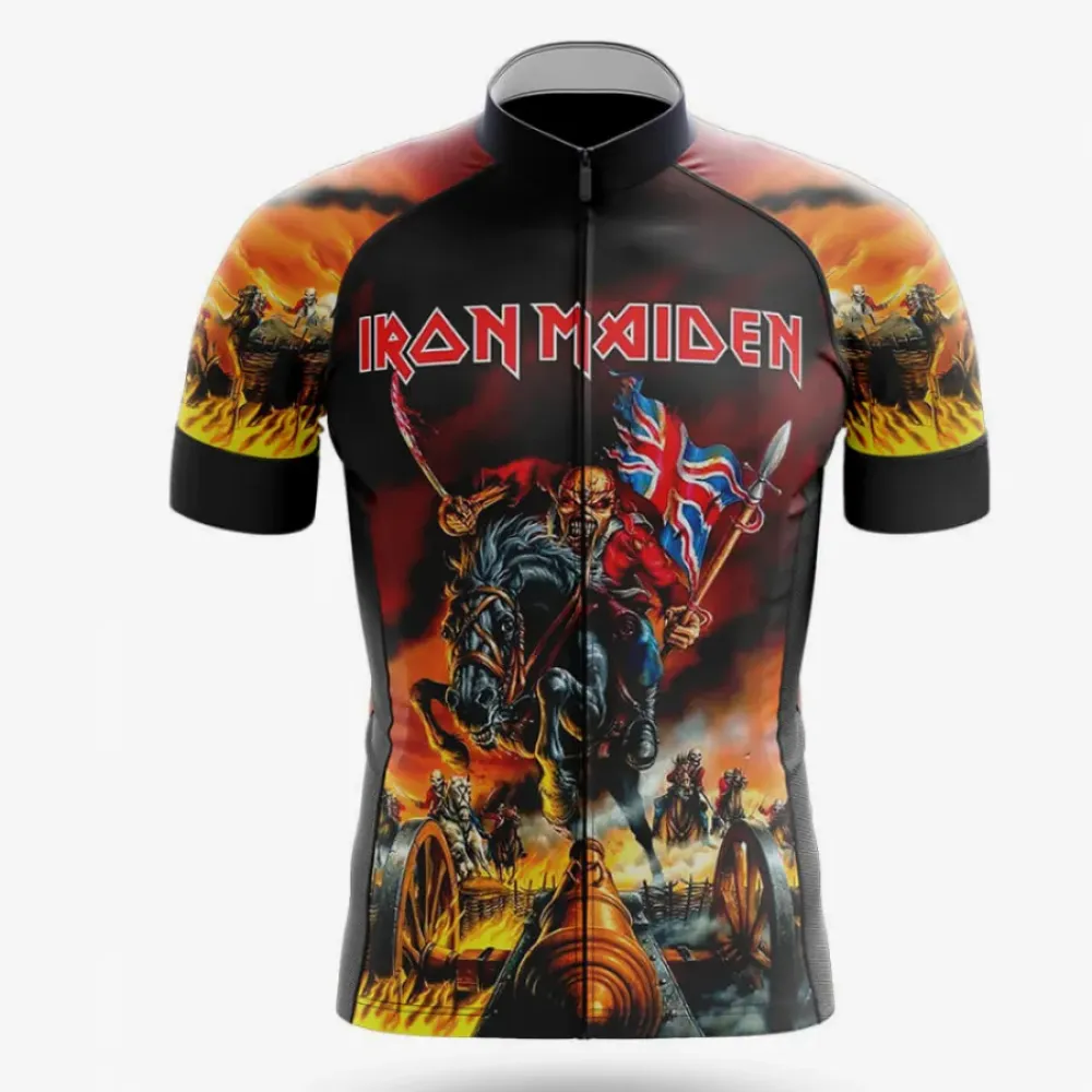 Iron Maiden Cycling Jersey British Flag Red/Yellow/Black