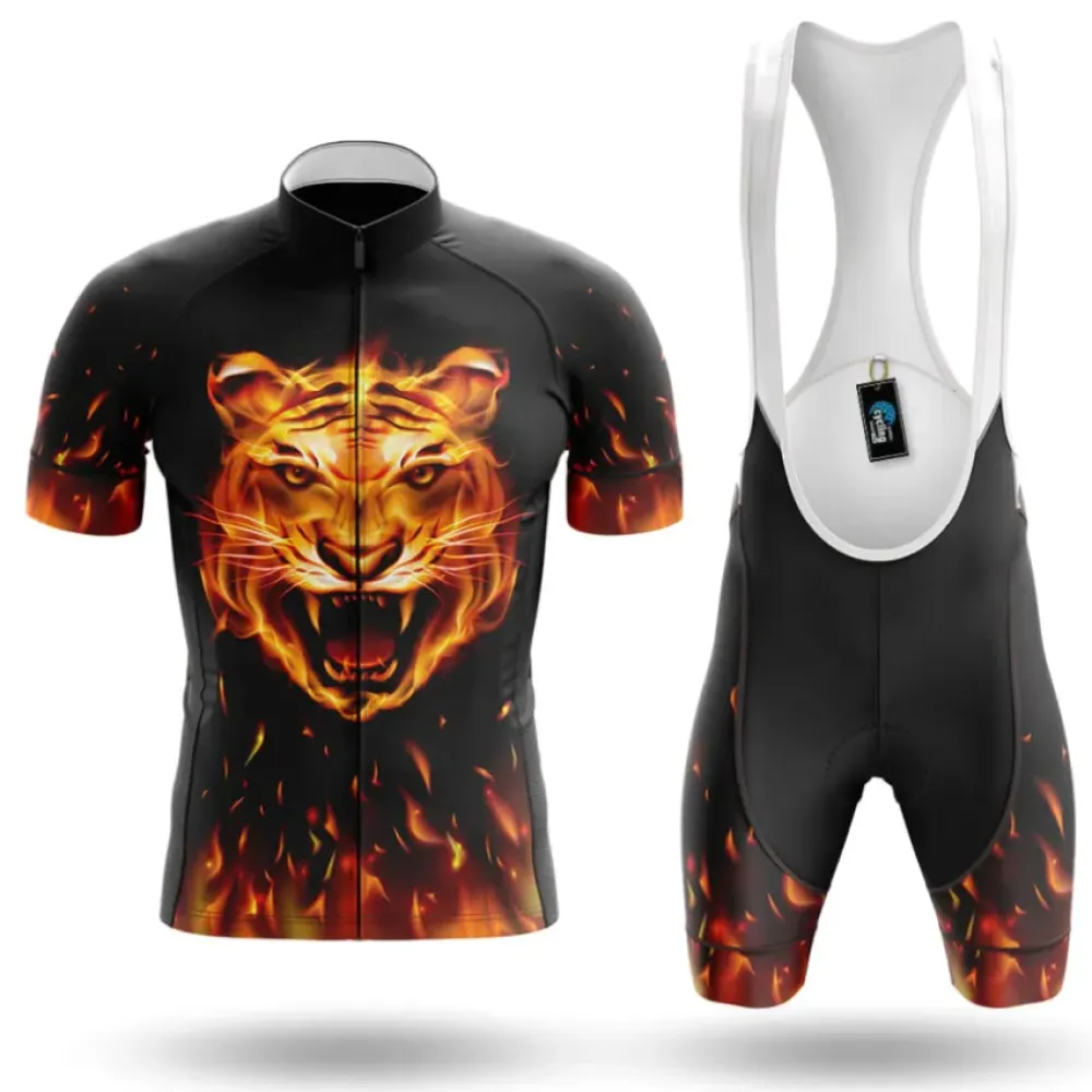 Cycling Kit Tiger Flaming Black/Orange/Grey