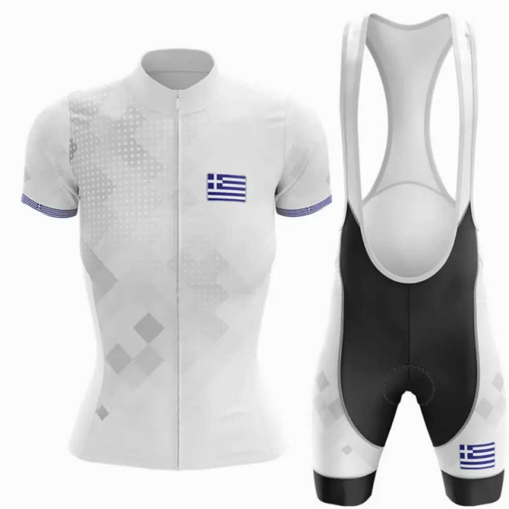 Greece Women Cycling Kit White/Black/Grey