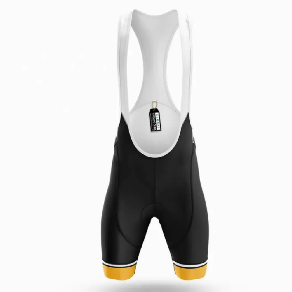 Cycling Bibs Breathable White/Black/Gold