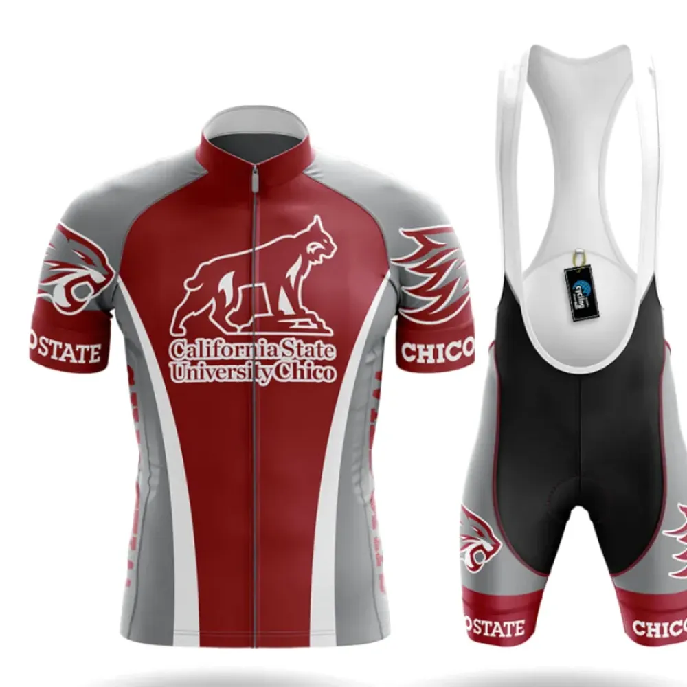 California State University Chico Cycling Kit Full Set Wolf Logo Maroon/Gray/White