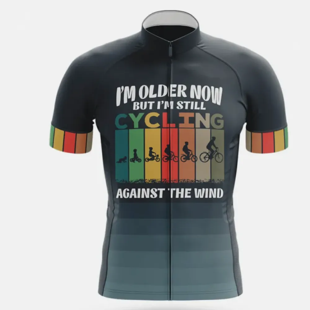 Cycling Jersey Against the Wind Black/Green/Yellow