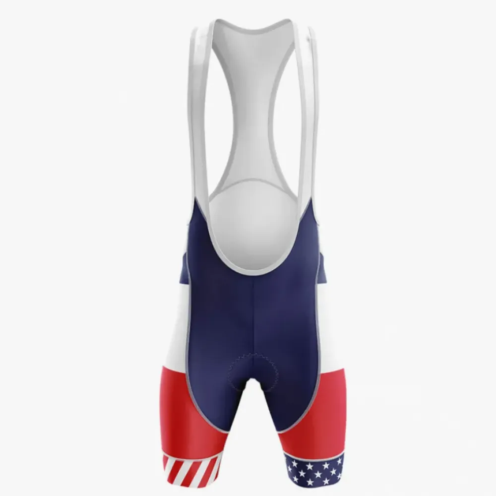 North Carolina V5 Cycling Bibs American Flag Navy/Red/White