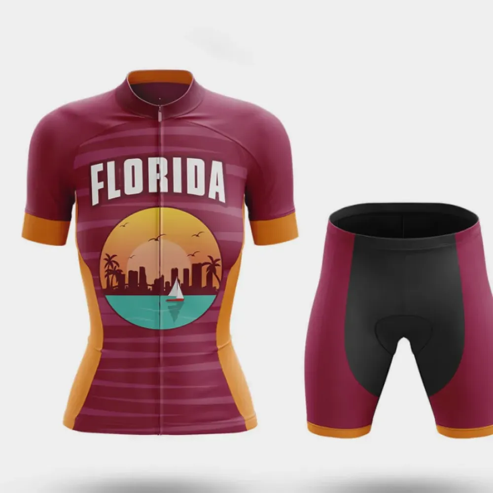 Florida V8 Cycling Kit Maroon/Orange/Gold