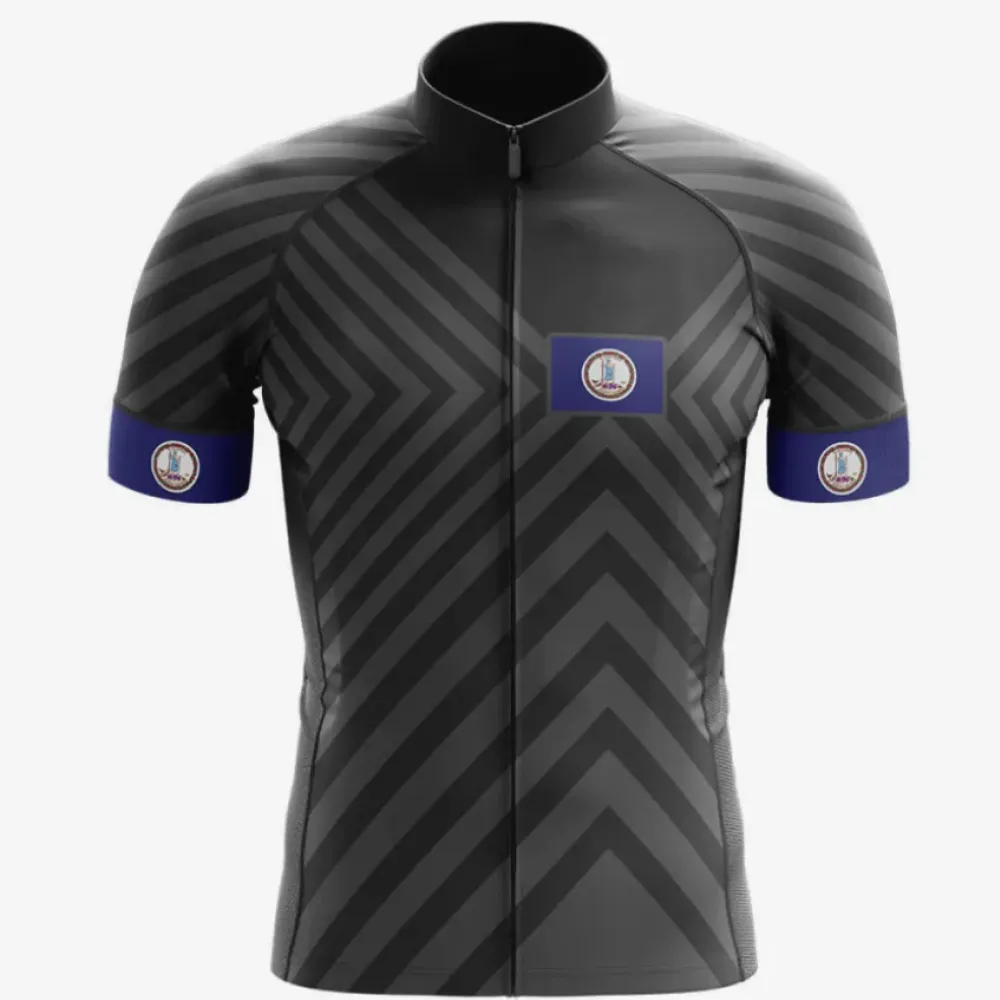 Virginia V13 Black Cycling Jersey Blue/Gray/Black