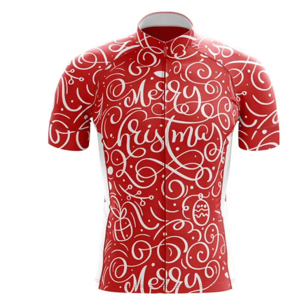 Christmas Swirl Cycling Jersey Red/White/Grey