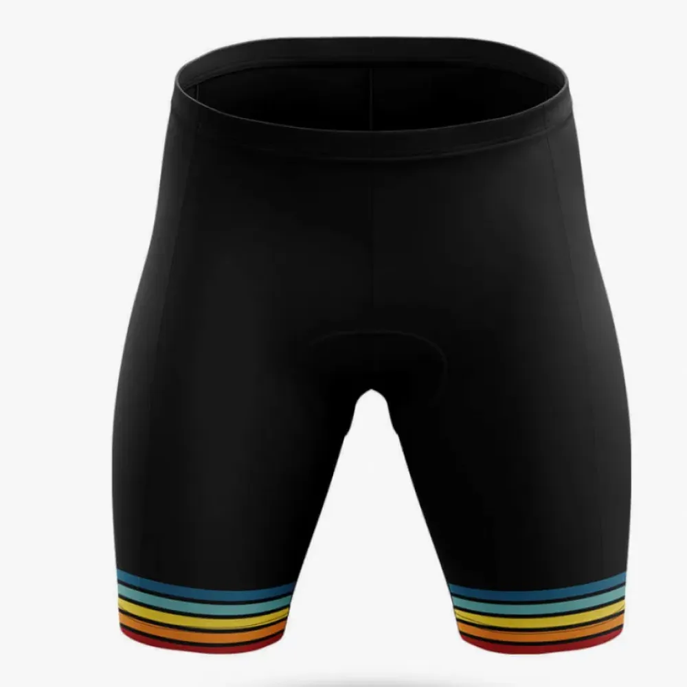 Retro Custom Year Vintage Women's Cycling Shorts Yellow/Blue/Green