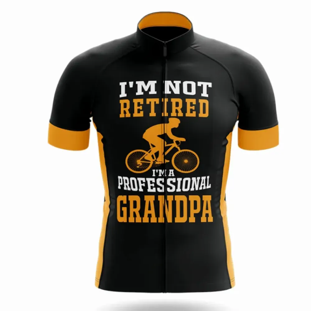 Professional Grandpa Cycling Jersey Black/Yellow/Orange