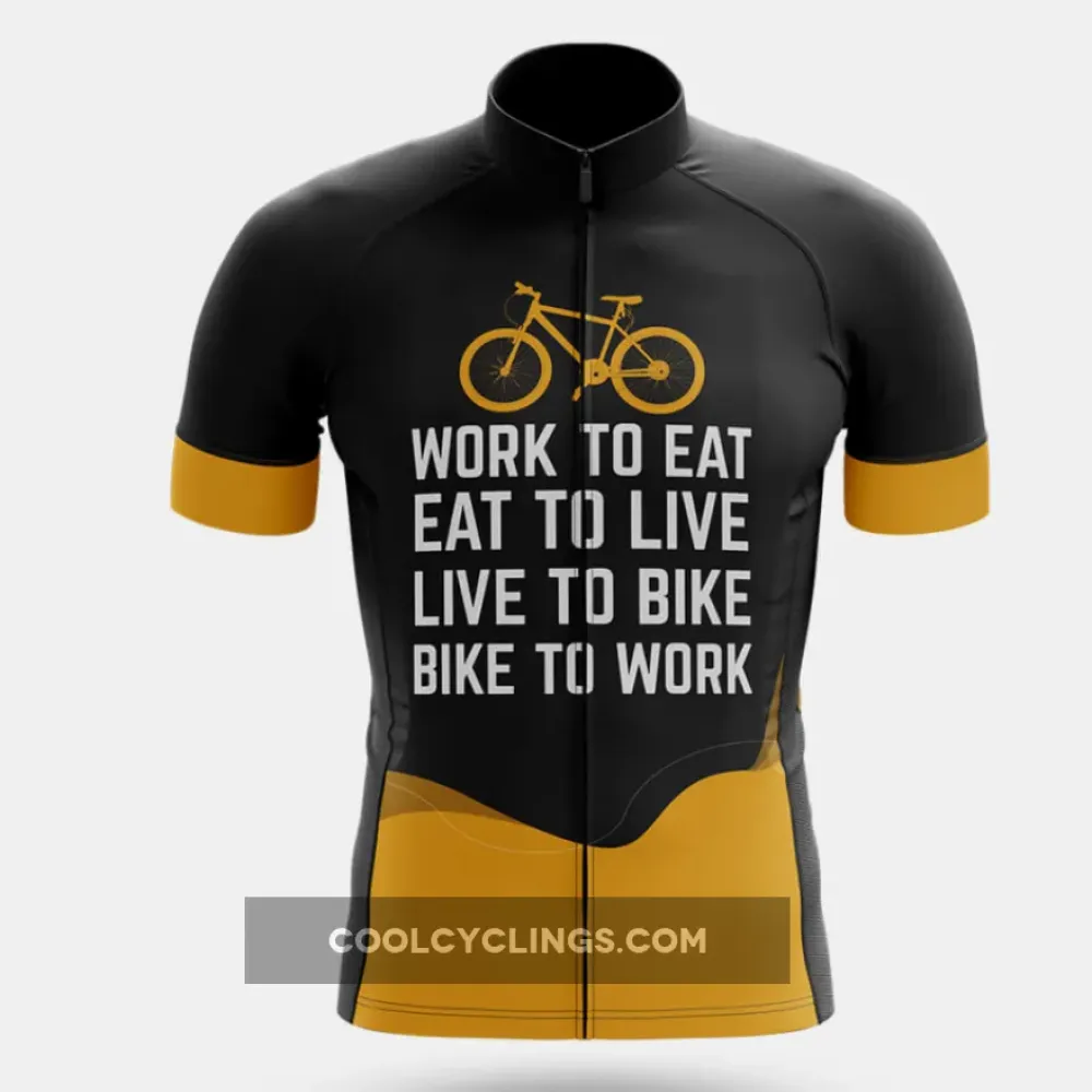 WELB Cycling Jersey Work to Eat Black/Yellow/Gold