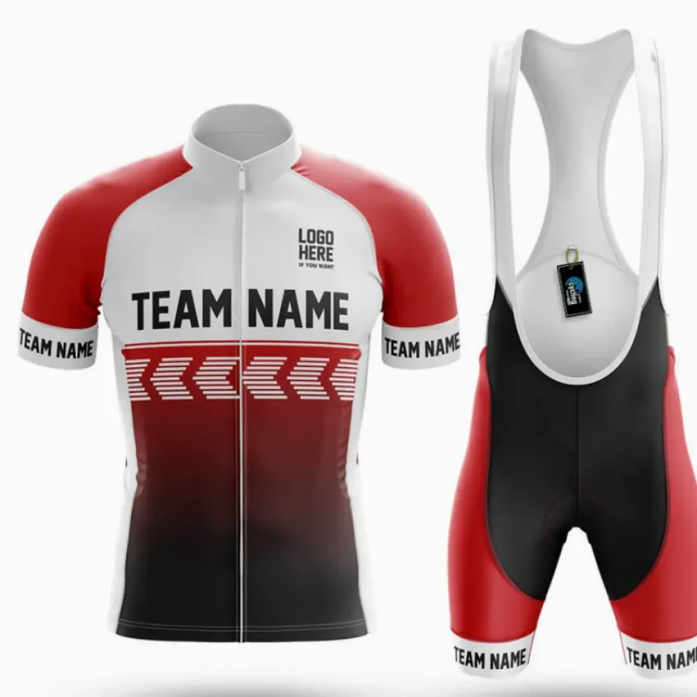 Custom Team Name S4 Red Cycling Kit Full Set Red/Black/White