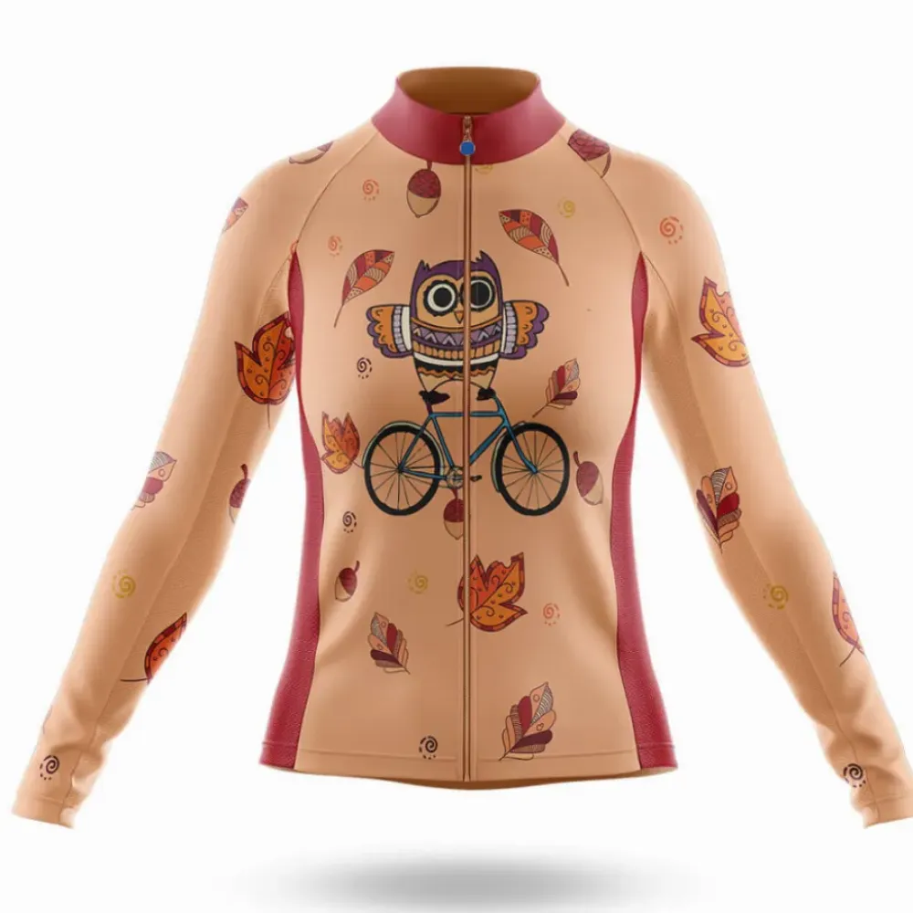 Cycling Jersey Owl Beige/Purple/Red