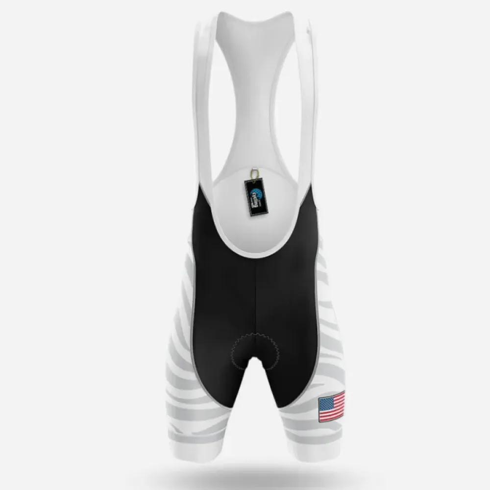 USA S8 Cycling Bibs American Flag White/Black/Grey
