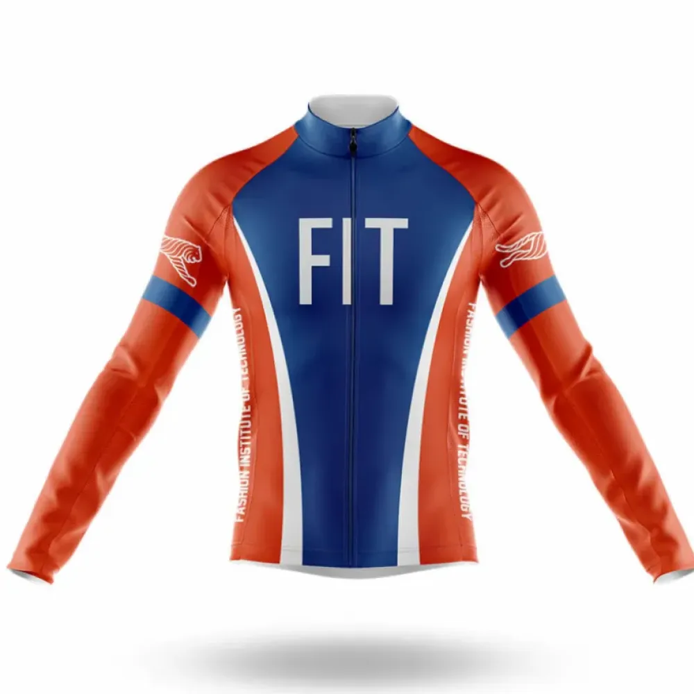 Fashion Institute of Technology Long Sleeve Cycling Jersey Blue/Orange/White