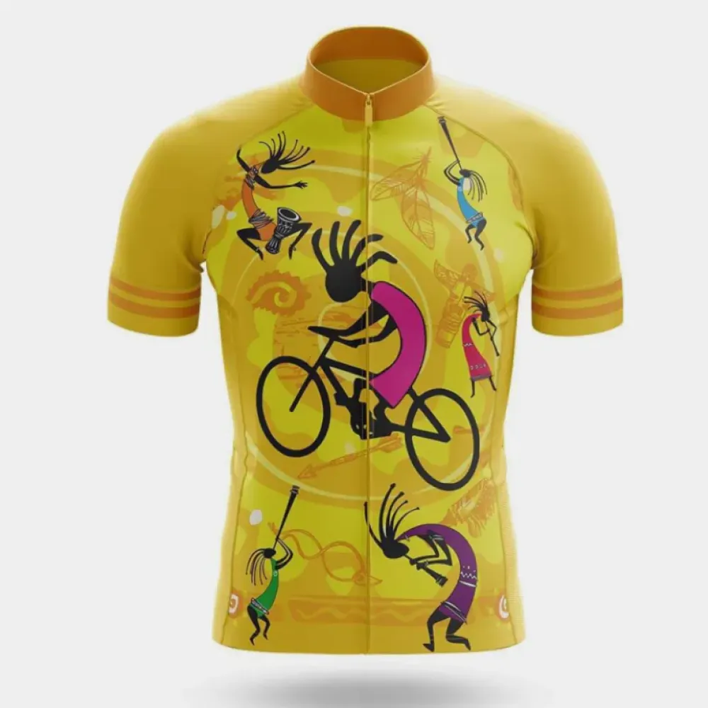 Kokopelli Cycling Jersey Artistic Yellow/Purple/Gold