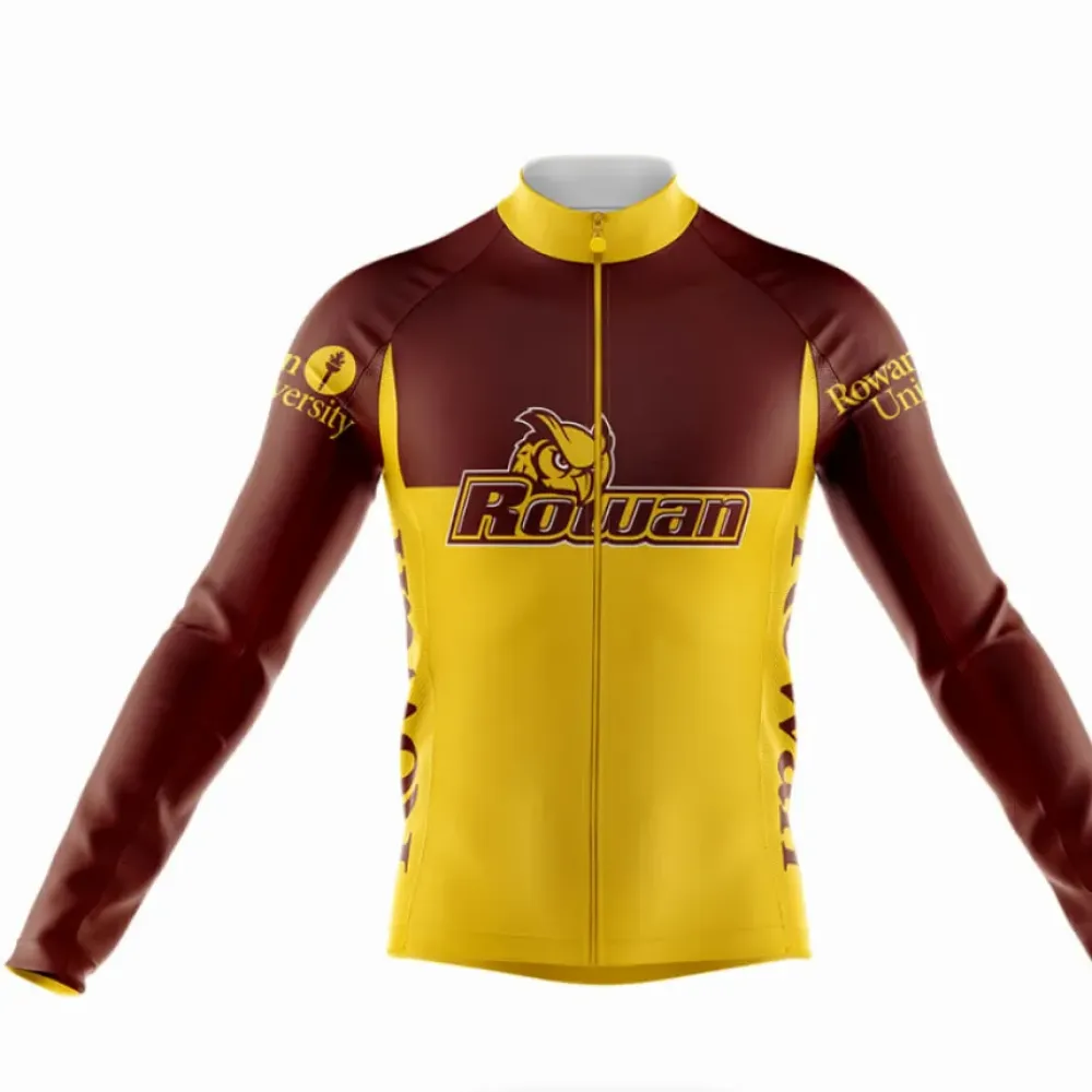 Rowan University Long Sleeve Cycling Jersey Yellow/Brown/Gold
