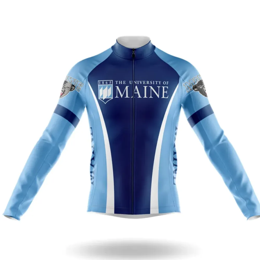 University of Maine Long Sleeve Cycling Jersey Blue/White/Navy