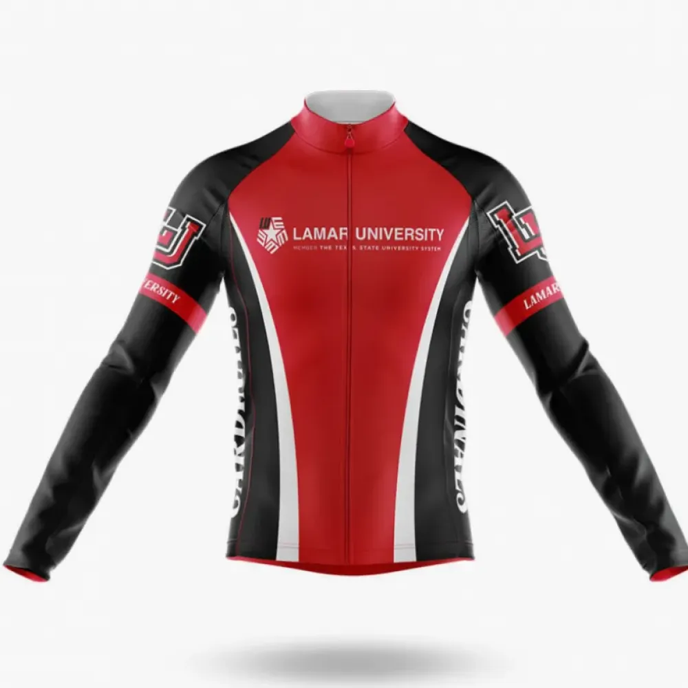 Lamar University Long Sleeve Cycling Jersey Red/Black/White