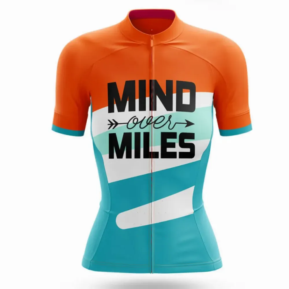 Mind Over Miles Cycling Jersey Aqua/Orange/White