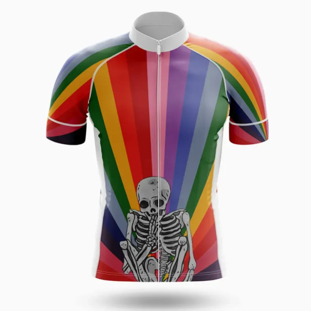 Rainbow Skull Cycling Jersey Colorful Red/Green/Blue