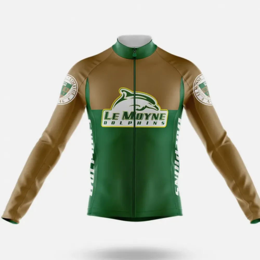 Le Moyne College Long Sleeve Cycling Jersey Green/Brown/White