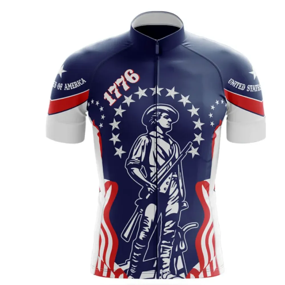 United States 1776 Minutemen Cycling Jersey Navy/Red/White