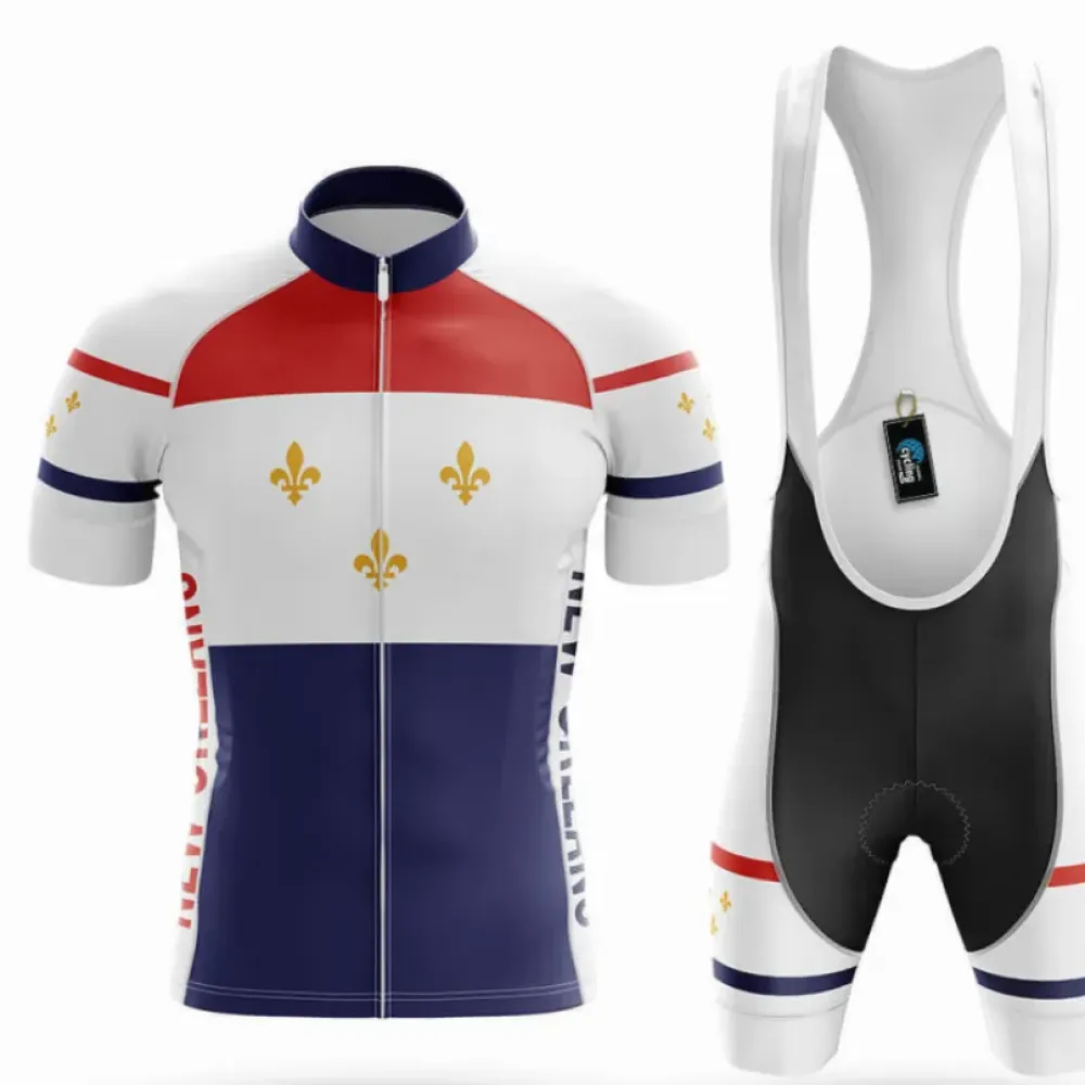 New Orleans Flag Cycling Kit Full Set Feature Navy/White/Gold