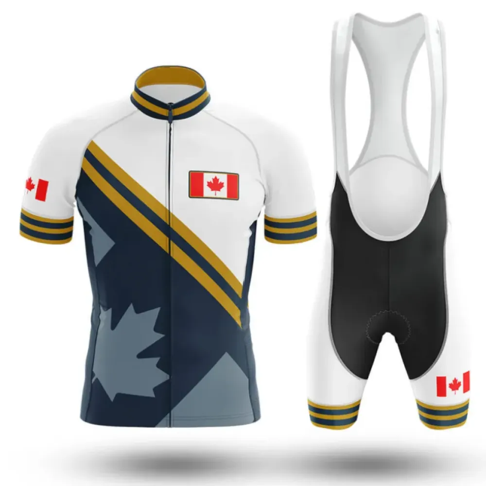 Canada V15 Cycling Kit Full Set Canadian Flag Navy/White/Gold