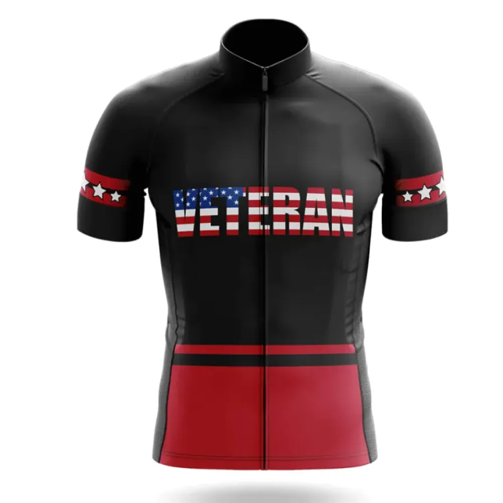 US Veteran Cycling Jersey American Pride Black/Red/White