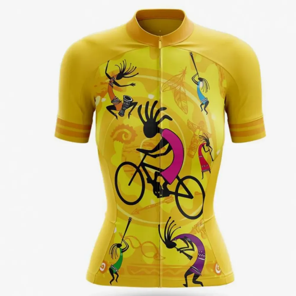 Kokopelli Cycling Jersey Women's Yellow/Purple/Gold