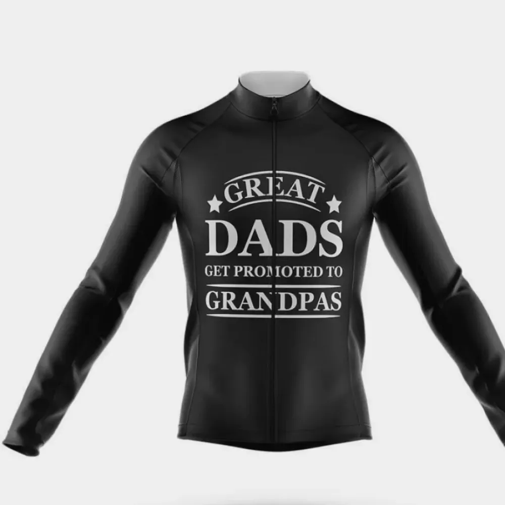 Great Dads Long Sleeve Cycling Jersey Black/White/Grey