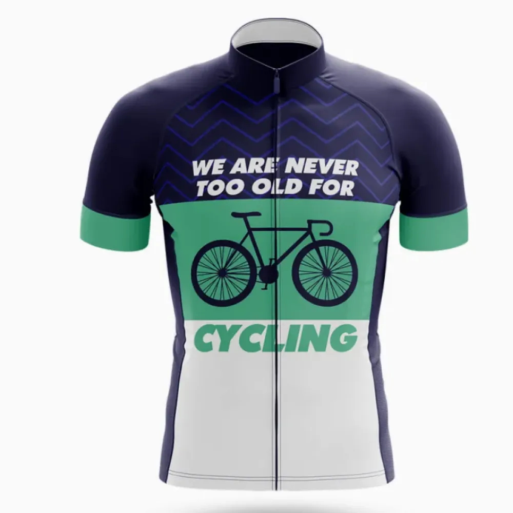 Cycling Jersey Never Too Old Navy/Green/White