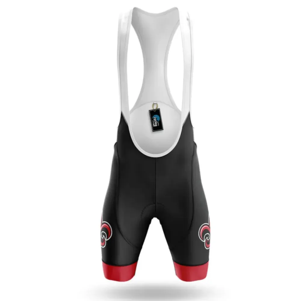 Louisiana Lafayette Cycling Bibs Comfortable Black/Red/White