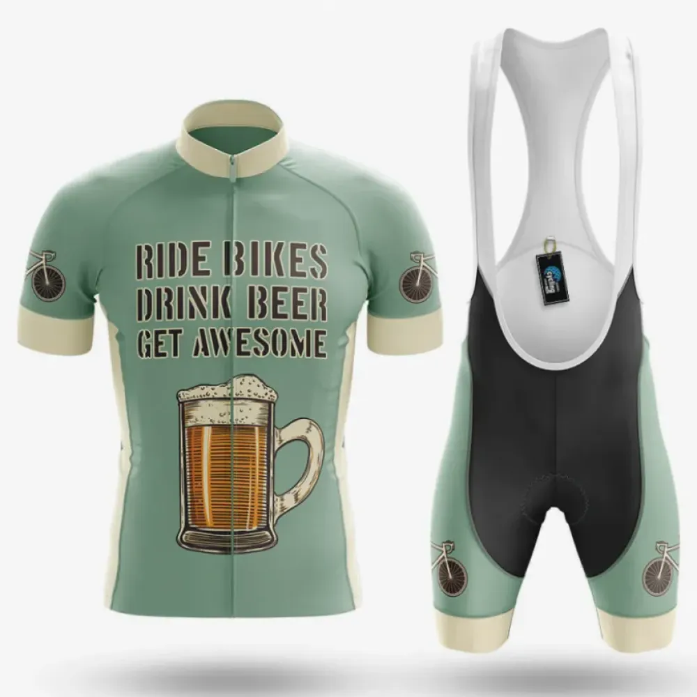 Cycling Kit Ride Bikes Drink Beer Mint/Black/Gold