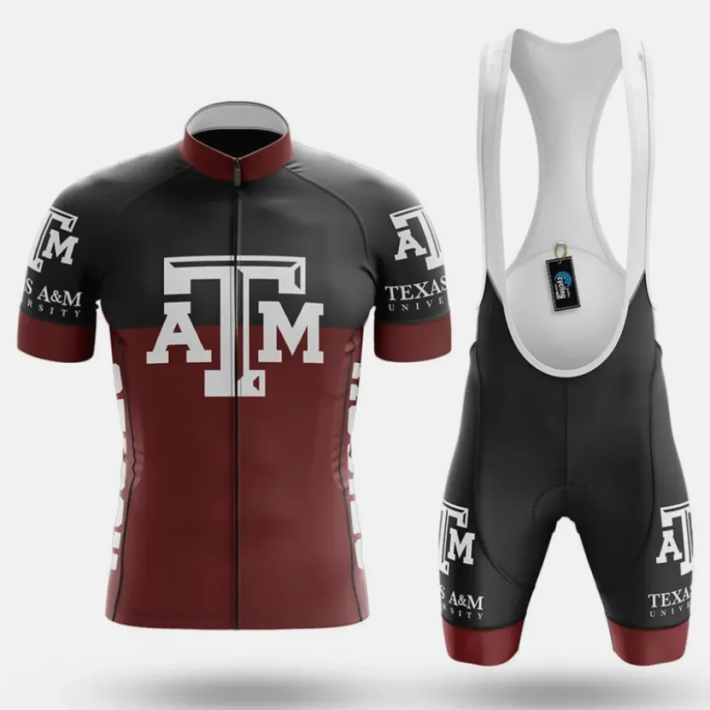 Texas A&M Cycling Kit Full Set Ver.2 Feature Maroon/Black/White