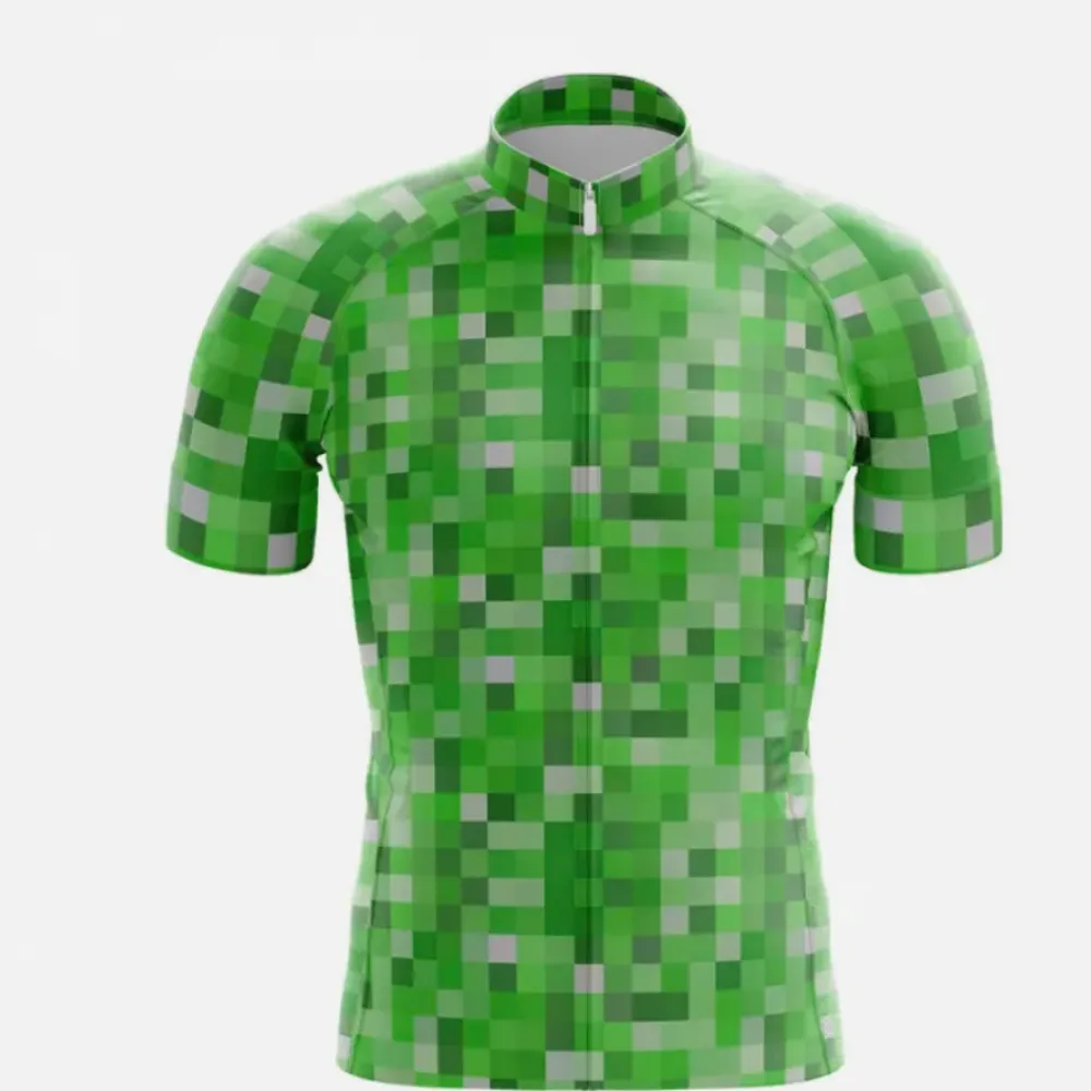 Creeper Cycling Jersey Pixelated Green/Black/Silver